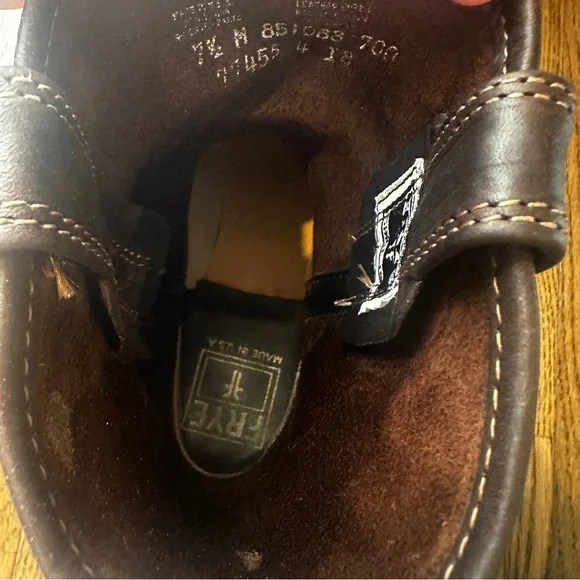 Frye dark brown pull on heeled harness moto booties size 7.5 excellent condition
